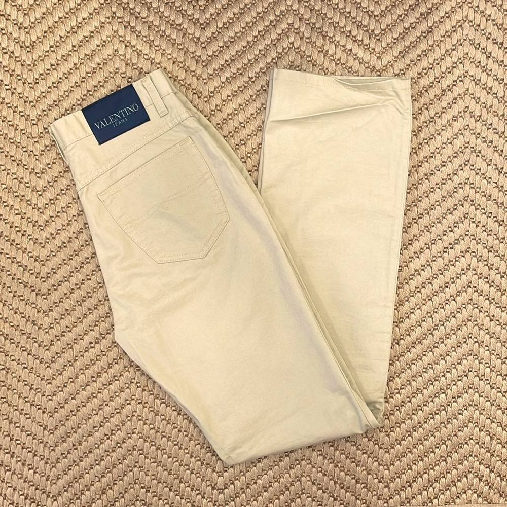 Valentino Jeans - Straight Legged Trousers - Khaki Cream -  28